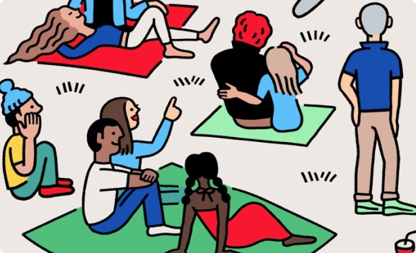 A crowd of happy diverse people